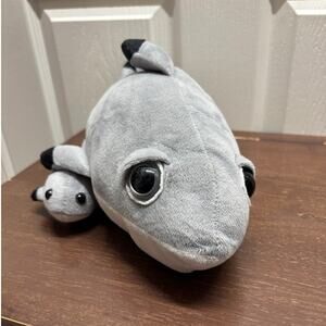 Petting Zoo Gray Shark w/ Baby Shark Stuffed Animal Plush Approximately 15"